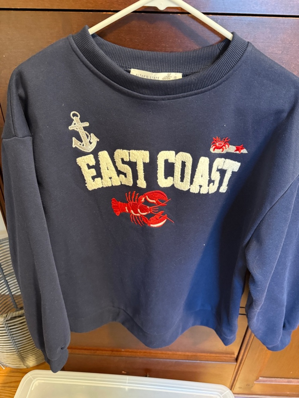 East Coast Navy Kids Sweatshirt with Anchor & Lobster Altar’D State